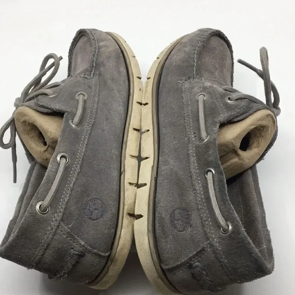 Timberland Gray Suede Boat Shoes Loafers with SensorFlex Technology size 9